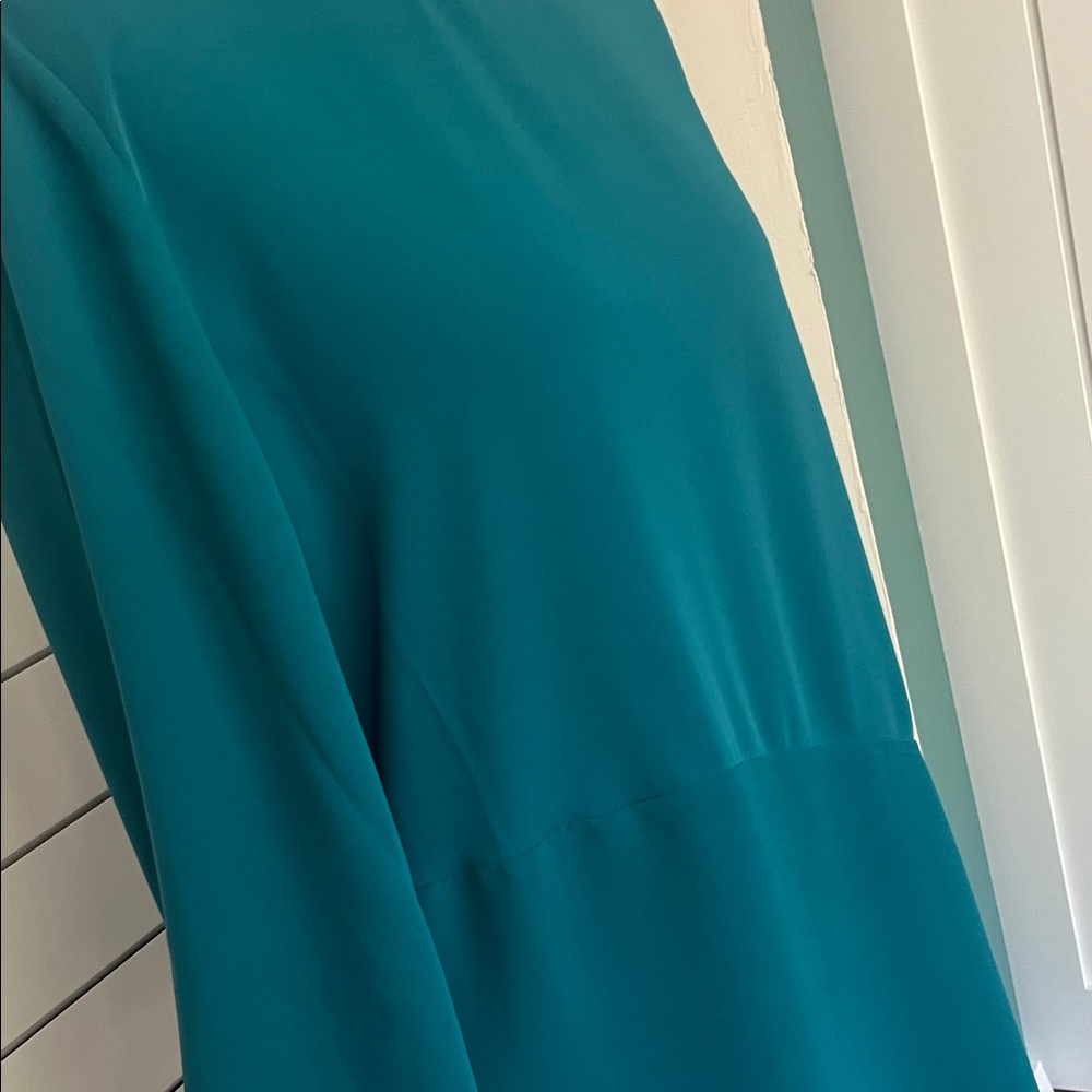 Chico's Teal Green Asymmetric Chiffon Tunic - Picture 8 of 15